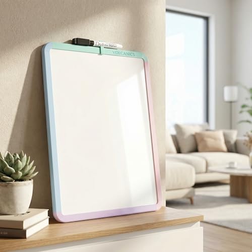 Small Magnetic Dry Erase Board Set (14 x 11 Inch) – Framed Mini Whiteboard for Fridge, Locker – Includes Black Marker with Eraser Cap – Personal Writing Tablet for Home Office, and Organization