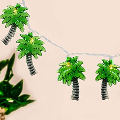 Couah 8.5Ft Palm Tree Patio String Lights With 10 Palm Tree Mini Incandescent Outdoor String Lights, Summer Beach Themed & Tropical Party Decor, Ul Listed For Indoor & Outdoor Use- White Wire #TOP4
