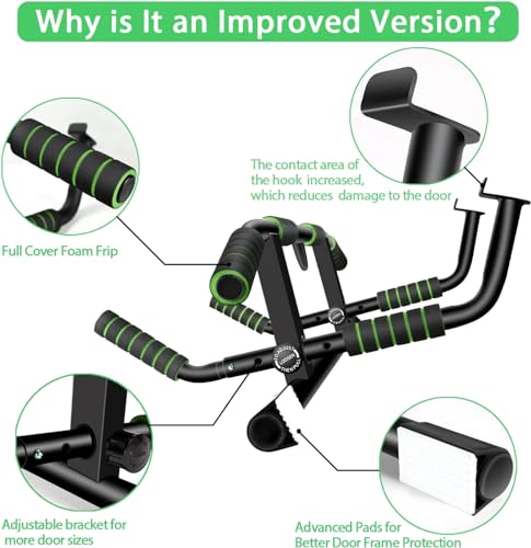 HAKENO Multi-Grip Pull Up Bar For Doorway - Pullupbar With Enhanced Smart Hook Angled Grip Home Gym Exercise Equipment with Professional Training Suspension Strap Set - Image 3