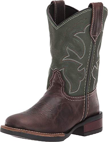 Image of ROPER Kids Boys Monterey Leather Square Toe Embroidered Casual Boots Mid Calf