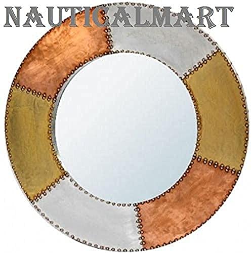 Nauticalmart Silver And Copper Industrial Style Aluminium Wall Mirror (80 X 80Cm) #TOP1