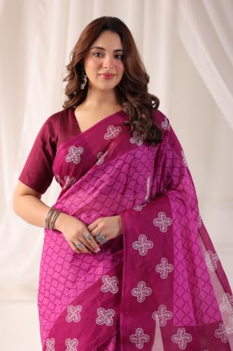 Image of TAMAIRA FASHION Mulmul Pure Cotton Saree For Woman |Office Wear Daily Wear Sarees For Women Without Blouse Piece(Available in 15 Colours)