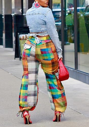 Unybwonn Women's High Waist Cargo Pants Fashion Straight Wide Leg Sweatpants Baggy Y2K Pants with Multiple Pockets4