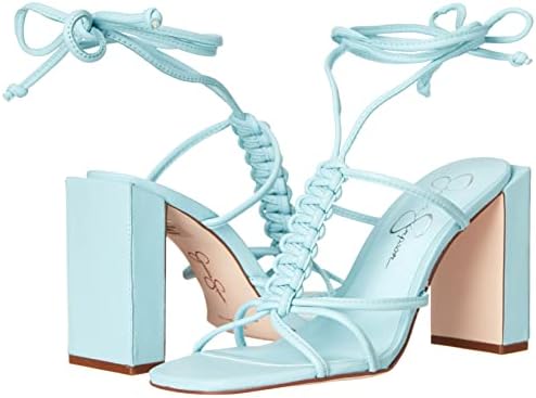 Jessica Simpson Maena Women's Leather Strappy Ankle Wrap Sandals Blue 6 | Image 6