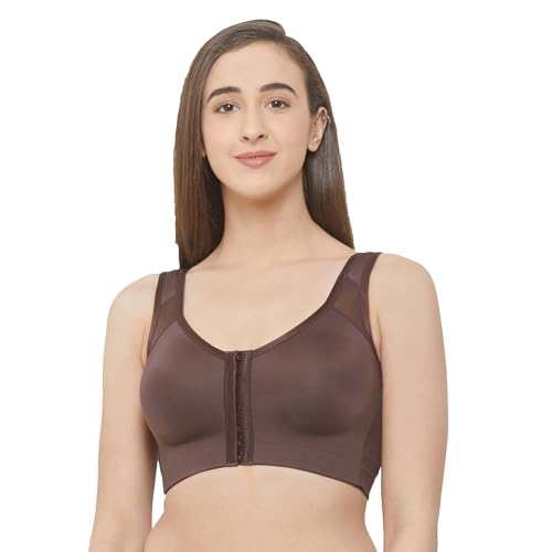 Image of SOIE Women Front Closure Full Coverage Non Padded Non Wired Posture Correction Bra
