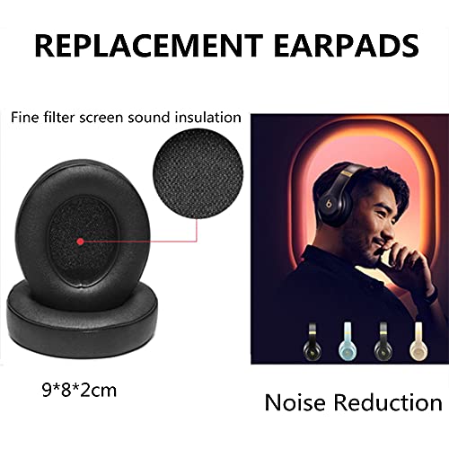 Repuestos Almohadillas para Studio 2 y Studio 3 Auriculares, Cubiertas de Almohadillas de Cuero Proteico Suave Compatibles con Beats by Dr. Dre Studio 2.0 Cableado/Inalámbrico y Studio 3.0 (Negro) miniatura 5