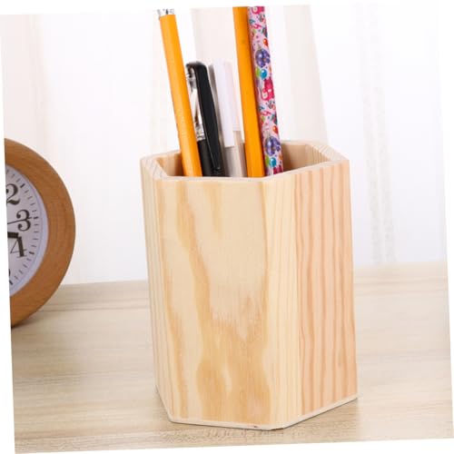 Support de rangement compact bois de pin crayons et pinceaux - 6