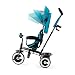 Kinderkraft Triciclo Evolutivo ASTON, Plegable, Cinturón, 9 Meses a 5 Años, Azul