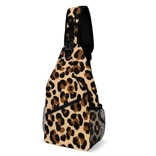 Fashion Chest Bag, Shoulder Bag, Dress Decor Sling Backpack, Casual Day Pack For Men And Women Cheetah Leopard Print