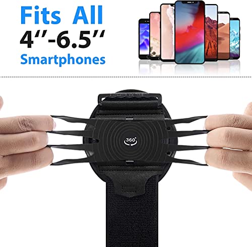 Hlomom JP-ABWS2 Wristband Phone Holder For Running, 360°Rotation & Detachable Sports Armband thumb #1
