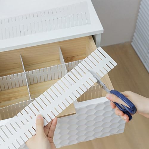32 Stück Schubladenteiler Schubladeneinteiler Schubladentrenner Verstellbar Schubladen Ordnungssystem Weiß Trennwände, verstellbar Für Schrank Unterwäsche Socken DIY Schreibtisch Organizer