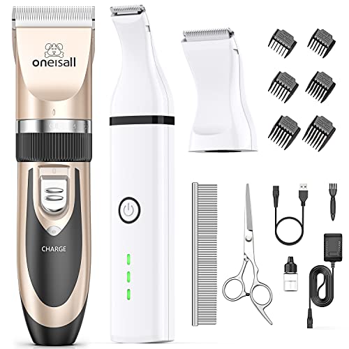 oneisall Dog Shaver Clippers and Dog Paw Trimmer with Double Blades