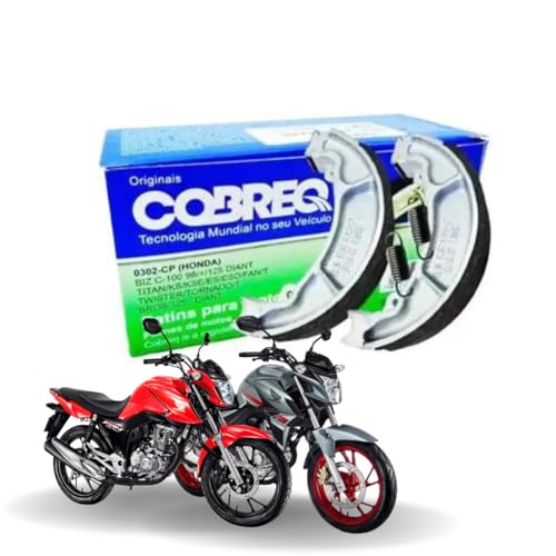 Lona patim sapata de Freio traseiro e dianteiro moto Cg Fan Titan 125/150 /160/Twister/Cb 300 - Cobr