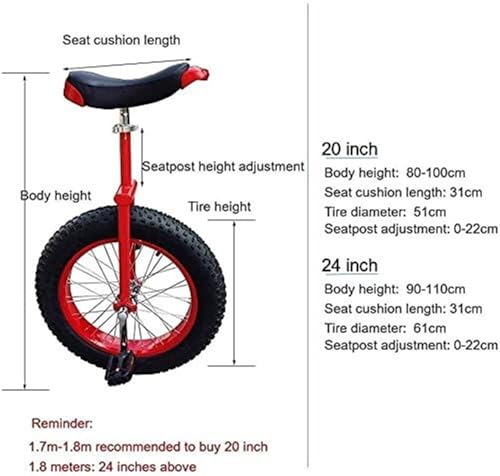 Monocycle pour débutants et performance sur scène – Monocycle d'équilibre de 61 cm pour adolescents et adultes
