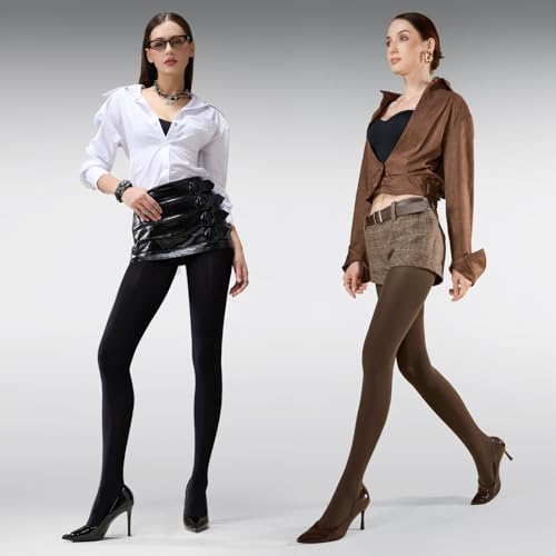 Image of MANZI Women's 2-6 Pairs Opaque Control Top Tights Comfort Stretch Pantyhose