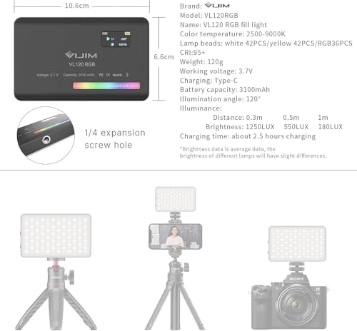 Luz LED RGB ULANZI VL120 para vídeo y fotografía - Fernando Cortés Luz LED RGB ULANZI VL120 para vídeo y fotografía - Fernando Cortés