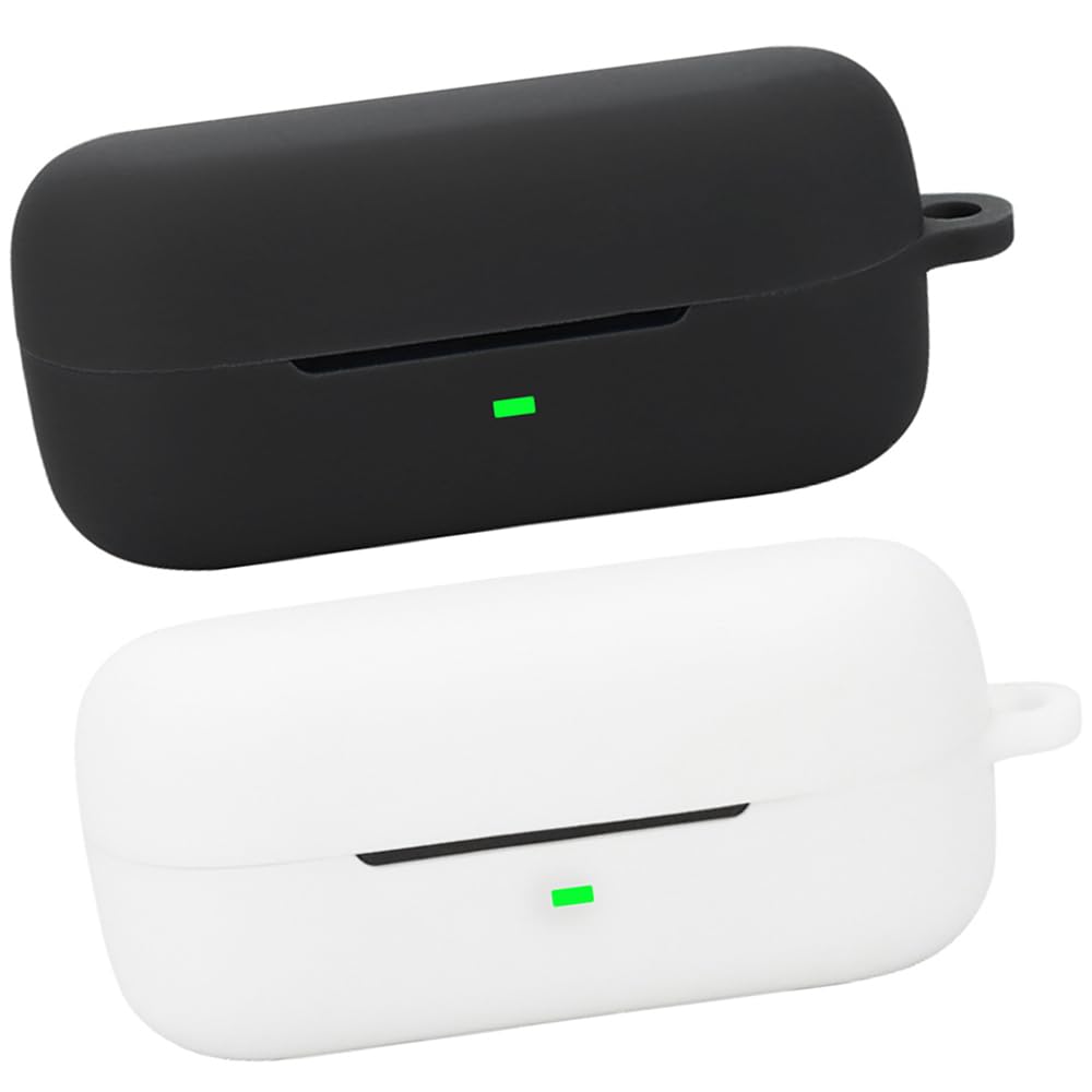 Accdeny Compatible for Sony WF-C510 Headphone Case, [Supports Wireless Charging] [Shockproof Protective Case] Silicone Headphone Case (Black-White)