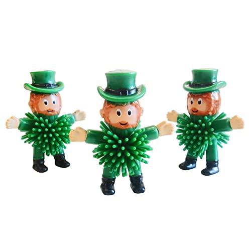 12Pcs St Patrick's Day Mini Leprechaun Toys,Squeeze Porcupine Toys Stress Relief Fidget Toy for Kids Boys St Patrick's Day Party Favor,Home Decor(Old Men) - Image 3
