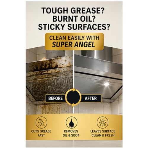 Image of SUPER ANGEL Kitchen & Chimney Degreaser /Cleaning Spray - GreaseGone Pro - Heavy-Duty Kitchen & Chimney Degreaser (500 ml), for Removing Residue, Soot, and Grease, Safe for Use on All Surfaces