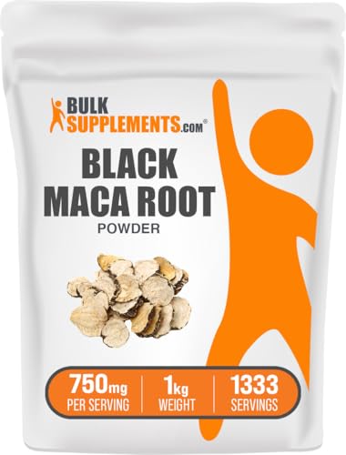 BulkSupplements.com Black Maca Powder - Black Maca Root Supplement Herbal Supplement for Men & Women - Vegan Gluten Free 750mg per Serving 1kg (2.2 lbs) (Pack of 1)