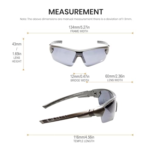 Proline Overhead Slam Gunmetal/Grey Pickleball Sunglasses for Women Pickleball Glasses for Men Racquetball Protective Eyewear Outdoor Sunglasses Men Sport Tennis Volleyball Squash Cricket Glasses - Thumbnail 6