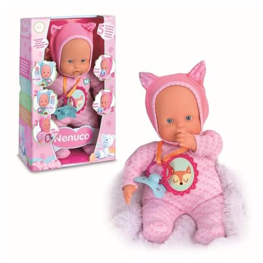 Nenuco - Blandito 5 Funciones Rosa, hace sonidos de chupete y chupar el dedo como un bebé de verdad, se ríe, llora, dice mamá y papá. Regalo para bebés de 1 a 3 años FAMOSA (700014781)