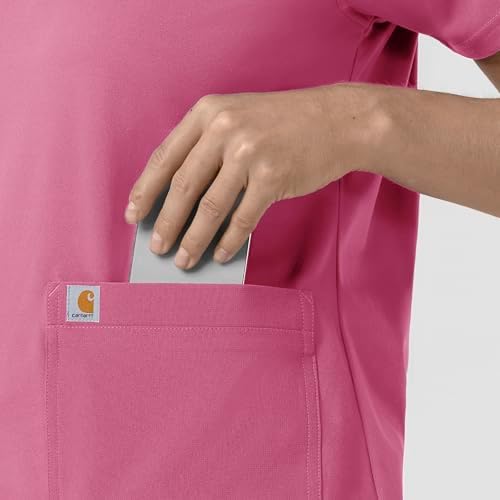 Carhartt Womens Scrub Top, Electric Fuschia, 3X-Large — view 2