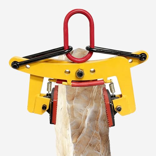 Bordsteinzange, 325kg Plattenheber, Verstellbare Öffnung 6-24cm Durchmesser, Versetzzange mit rutschfesten Gummipads, Steinzange für Marmor, Granit und Bordstein-Transport