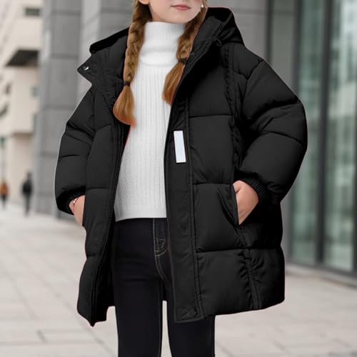 Youth Quilted down Jackets Winter Warm Lightweight Puffer Coats with Pockets Kids Boys Girls Zip up Hooded Outwear4