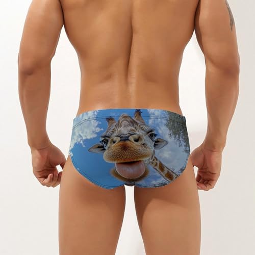 Selfie Photo of Giraffe Novelty Men's Brief Swimwear Pants Swimming Trunks Beach Shorts Underwear2
