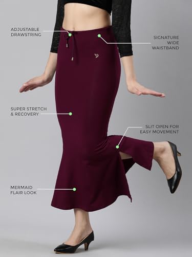 Image of TWIN BIRDS Saree Shapewear for Women | Super Soft Viscose Elastane Saree Petticoat Skirt | Stretchable & Comfortable SareeShaper