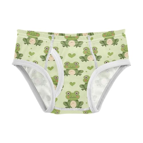 Green Frog and Love Heart Boys' Underwear 100% Cotton Boys' Briefs Soft Toddler Underwear