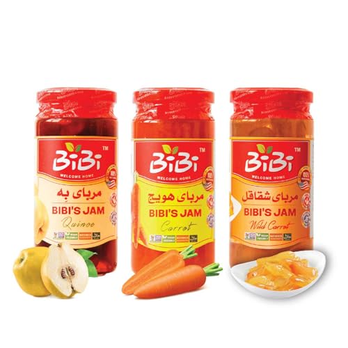 Organic JAM , Authentic JAM , Shaghaqol jam , Quince Jam , Carrot Jam A pack of three jams NOT MARMALADE , including PURE Wild Carrot jam, Carrot jam and Quince jam - پک سه عددی مربا شامل مربای شقاقل، مربای هویج و به( 3 x 300 gr ) image 2
