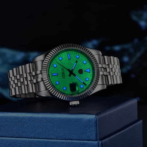 Image of RollsTimi Automatic Men's Watch, NH35A Movement, 40mm Stainless Steel Case Waterproof Wrist Watch for Men Luminous Hands & Day Display, Stylish for Business, Casual & Sports