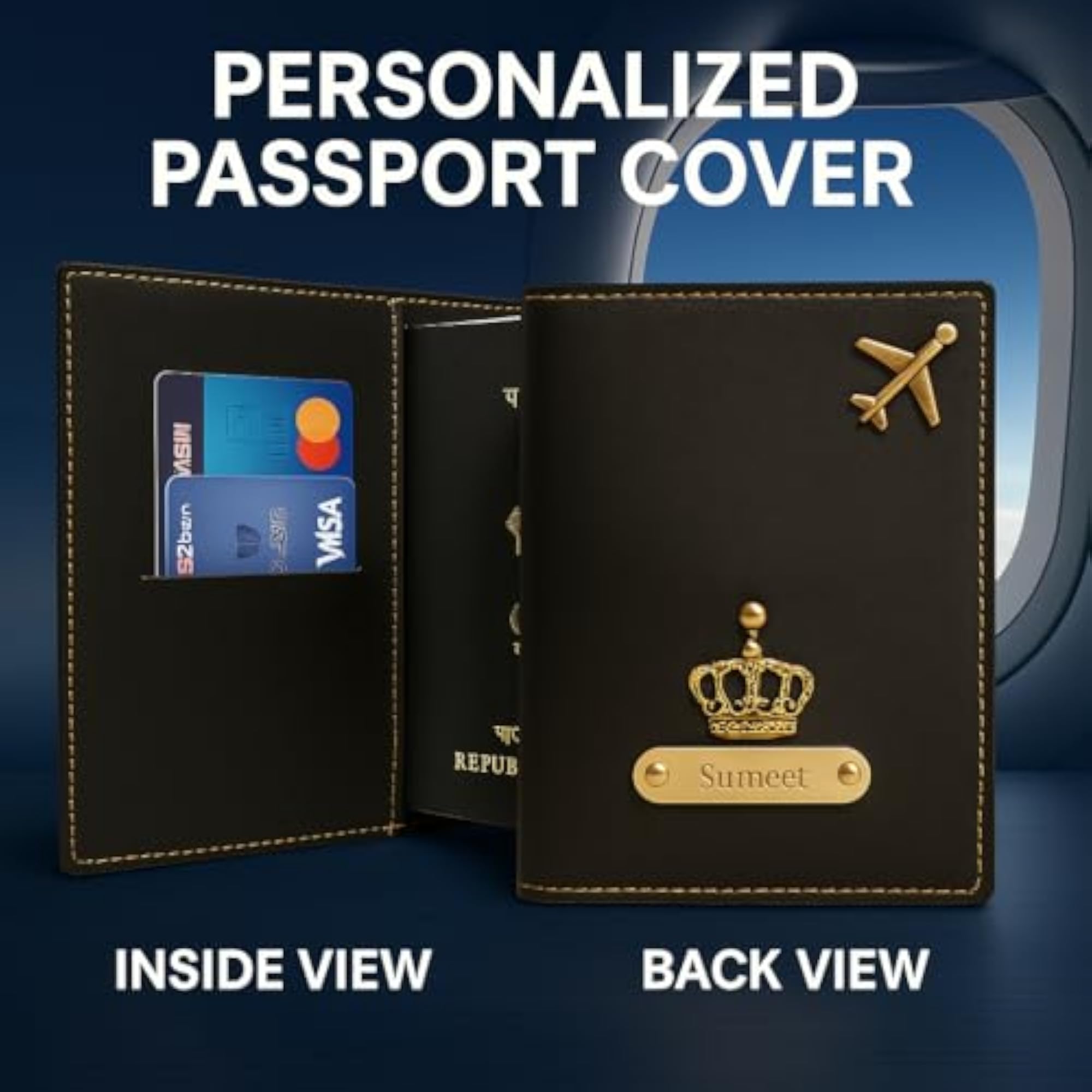 Faux Vegan Leather Customized Passport Cover for Travel