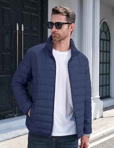 Image of CRYSULLY Men's Puffer Jacket Full Zip Warm Jacket Windproof Water Resist Jackets Winter Insulated Coat