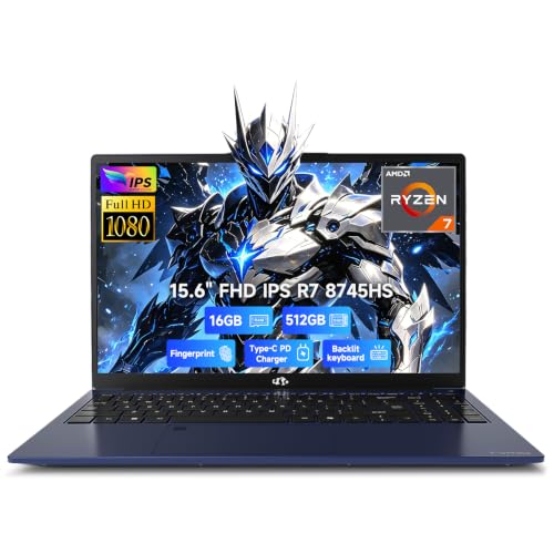 Image of NIMO 15.6 inch AI-Ready Light Gaming Laptop, AMD Ryzen 7 8745HS Radeon 780M (Beat R9 7940HS), 16GB DDR5 1TB SSD, FHD, USB4, 100W USB-C PD for Creative Projects, College Creators & AI Work, 2-Yr Warranty