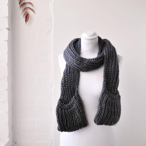 Bufanda de invierno contra el frío de punto grueso y bolsillos Basic Sense 2