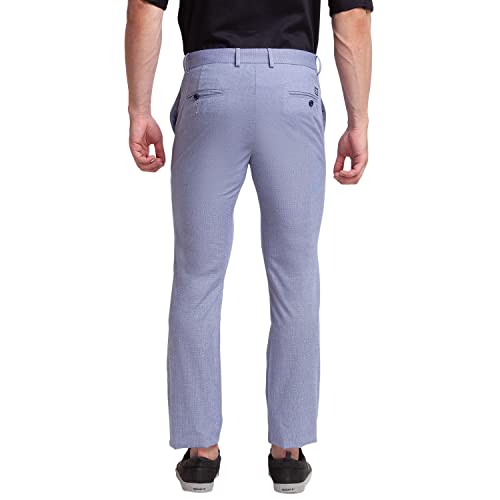 Image of Colorplus Men's Poly Cotton Blend Yarn Dyed Pattern Contemporary Fit Flat Front Casual Trouser