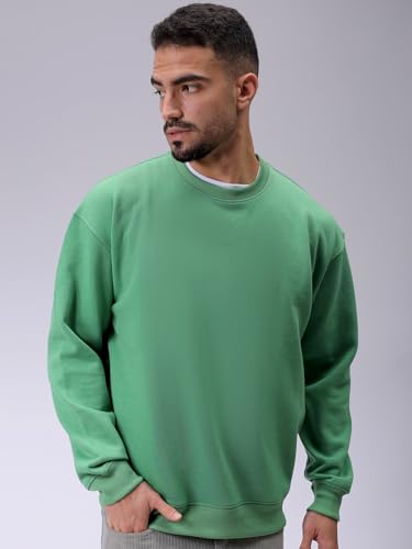 Image of The Indian Garage Co Men Oversized Solid Overhead Crewneck Sweatshirt