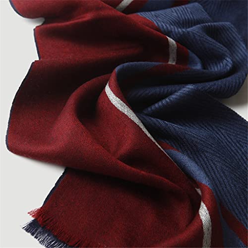 Scarf Korean Autumn And Winter Atmosphere, Warm, Soft, Niche Retro Cashmere Plaid Scarf, Long Section Shawl Men (Color : C, Size : 32 * 190Cm) #TOP5