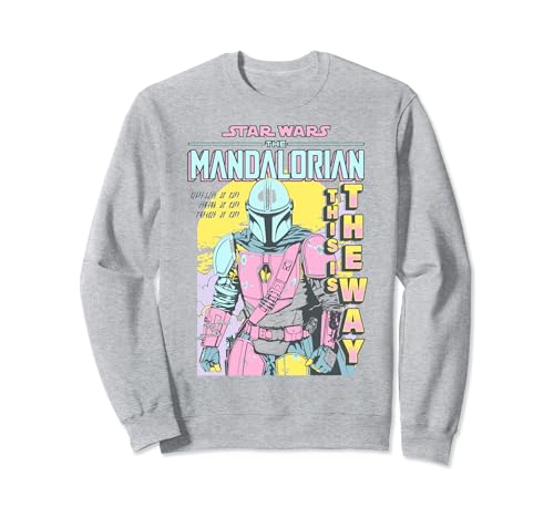 Sweatshirt Star Wars The Mandalorian Pop Art pour adulte coloris noir