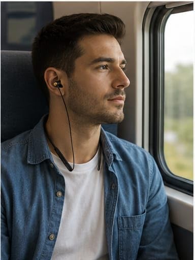 Image of Wireless Bluetooth Neckband Earphones, in-Ear Sports Headset with Deep Bass, Stereo Sound, Magnetic Earbuds, Noise Isolation, Hands-Free Calling