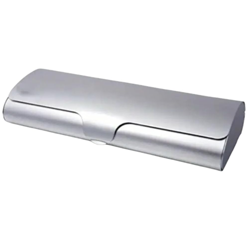 Boolavard Unisex Silver Aluminum Glasses Case Hard Shell Eyeglass Case Ultra-Light Big Size Box Frosted Matte Eyeglasses Case 156X60x28mm (Silver)