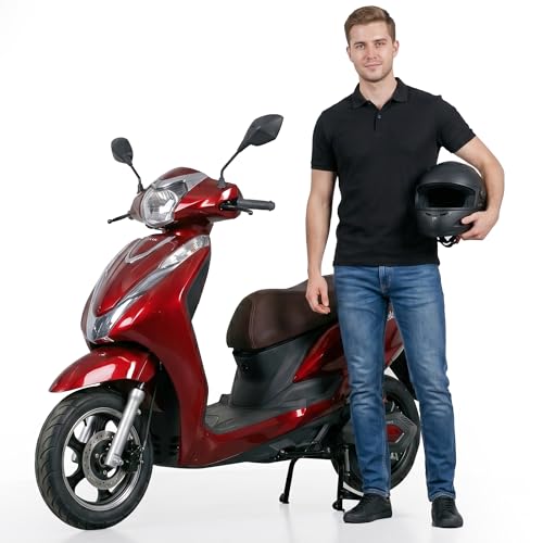 Image of Ryoto Electric Scooter Non RTO Lithium-ion, Top Speed: Approx. 25-30 km /h, Range (Mileage): Approx. 70-90 km per Charge, Waterproof Electrical Bike Scooty (Red)