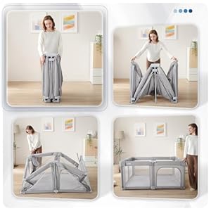 Sweeby Baby Playpen, 59x59 Inch Baby Gate Foldable Playpens for Babies and Toddlers, Extra Large Playpen with Door Play Yard for Baby Fence Indoor and Outdoor Play Pen, Gray Sweeby Baby Playpen 59×59 Inch Baby Gate Foldable Playpens for Babies and Toddlers Extra Large Playpen with Door Play Yard for Baby Fence Indoor and Outdoor Play Pen Gray