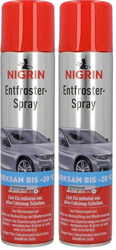 NIGRIN Entfroster Spray, Scheiben Enteiser für Autoscheiben...