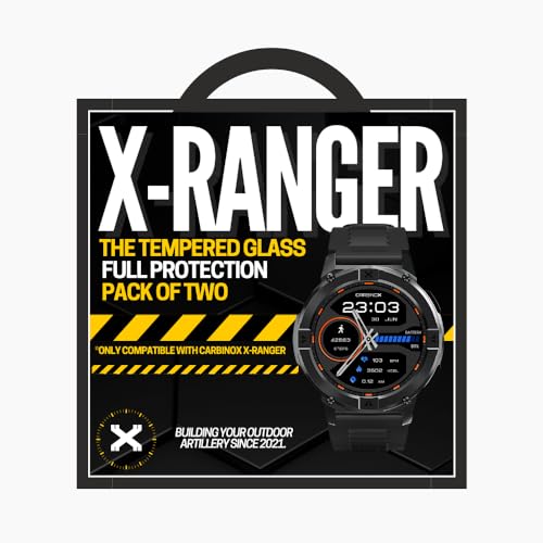 CARBINOX Tempered Glass Screen Protector Compatible for X-Ranger Smart Watch - High Transparency, Anti Scratch, High Sensitivity, Bubble Free (2 Pack) X-Ranger