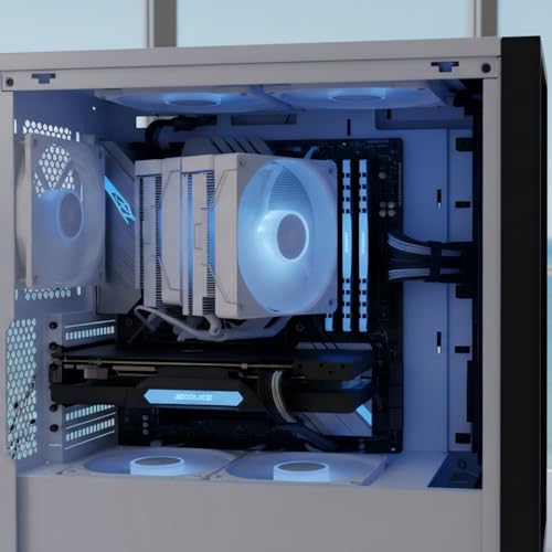 Image of IX20 ARGB Air Cooling Fan, Twin Tower CPU Cooler, White | 6 Copper Heat Pipes, 5.00 x 5.4 x 6.2 inches, AMD AM4 /AM5 and Intel LGA 115X /1200 /1366 /1700 /1851 /2011, 265W TDP