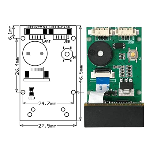 Module GM67 lecteur de code à barres et QR avec interface USB UART pour intégration 10 pièces